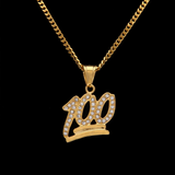 Gold 100 Emoji Pendant Necklace